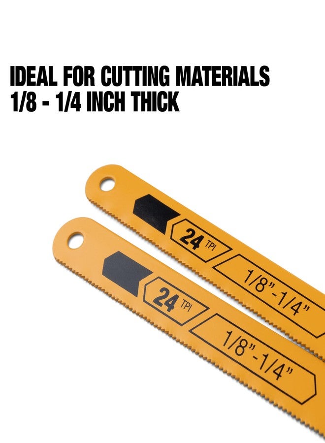 ToughBuilt - 2 Pack 12-Inch Hacksaw Blades 24 TPI, High-Carbon Steel Replacement Blades for Clean Metal and Plastic Cutting, Durable Precision Blades - Image 3