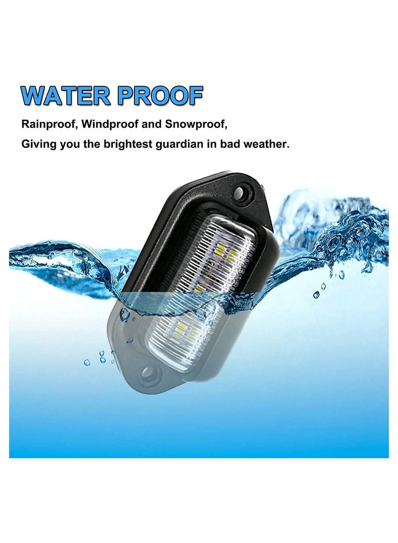 Loquat 4PCS LED Number Plate Light, 12V-24V DC Compatibility Waterproof License Plate Lamp License Plate Illumination 6-SMD Number Plate Light for Truck SUV Trailer Van RV Boats Cargo Lights Under Hood Light - Image 3