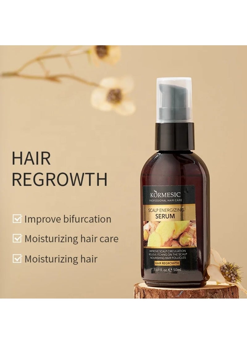 Kormesic 3Pcs Ginger Anti Hair Loss Hair Care Set Natural Shampoo & Conditioner for Daily Use Plus Scalp Energizing Serum for Enhanced Hair Health Suitable for All Hair Types - Image 3