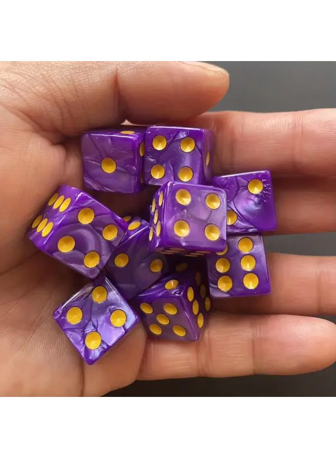 Purple Dice Set 10 Six Sided Game Dice Bright Colors Fun Table Games - Image 3