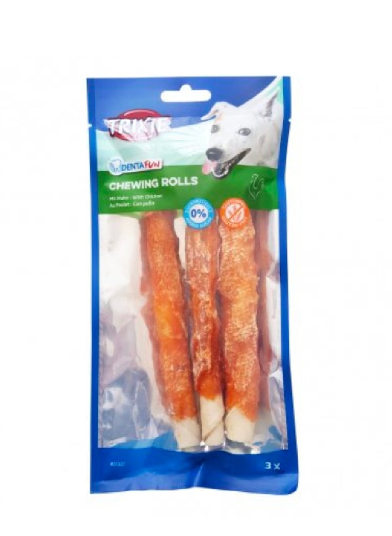 تريكسي دينتا فن 3 لفائف مضغ الدجاج مضغ للكلاب - 140 جم - Image 1