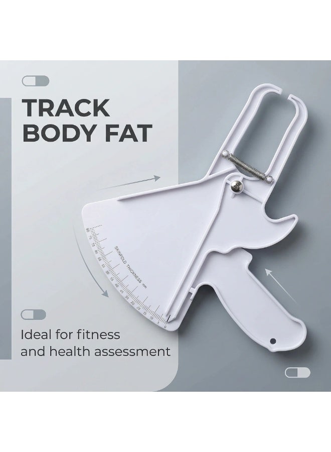 Bluejw ﻿Body Fat, Body Fat Calipers, Professional Skinfold Caliper, Fat Measure Clipper Combo, Body Fat Caliper Easy to Read, Body Fat Tester for Measuring Body Fat Percentage(white) - Image 3