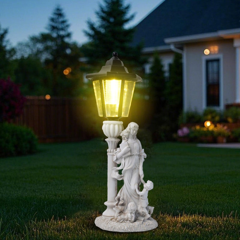 Resin Mother and Child Angel Statue Solar Outdoor Light for Home Garden Path Sculpture Decor - Image 5
