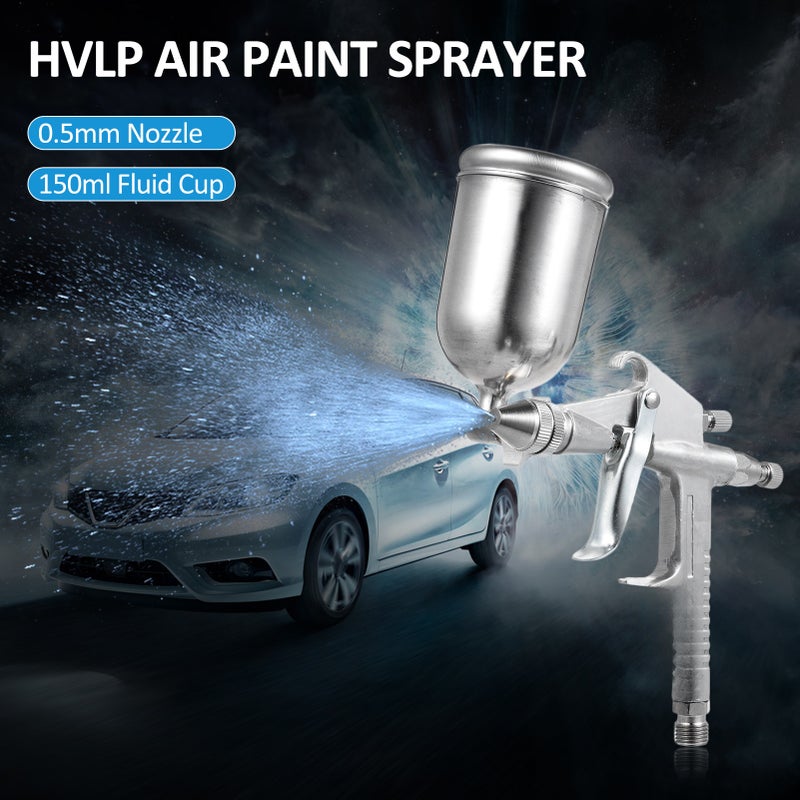 High Volume Low Pressure Mini Spray Machine Air Paint Sprayer with 0.5mm Nozzle 150cc Capacity Cup Gravity Feed Spray Paint Machine for House Painting Automotive and Furniture Painting - Image 2