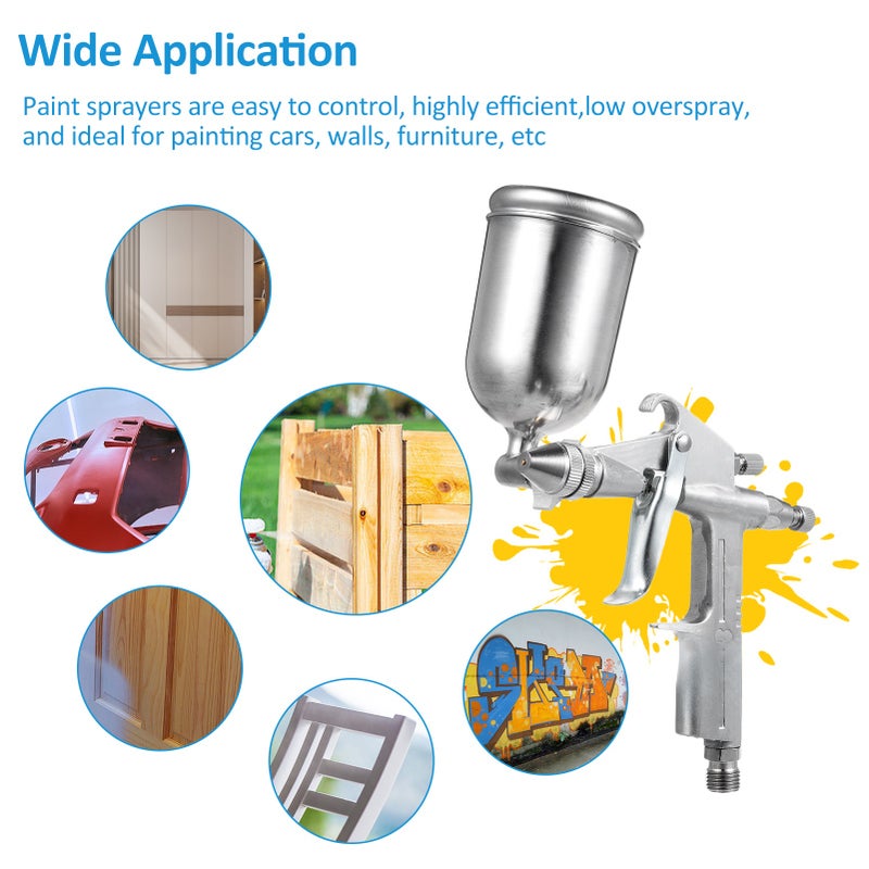 High Volume Low Pressure Mini Spray Machine Air Paint Sprayer with 0.5mm Nozzle 150cc Capacity Cup Gravity Feed Spray Paint Machine for House Painting Automotive and Furniture Painting - Image 4