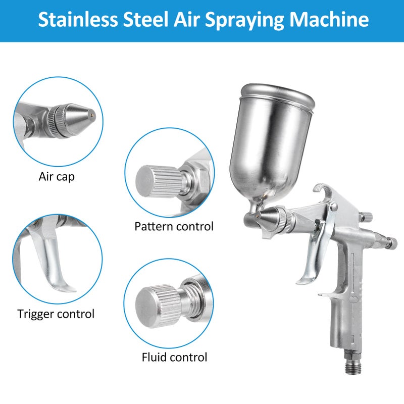 High Volume Low Pressure Mini Spray Machine Air Paint Sprayer with 0.5mm Nozzle 150cc Capacity Cup Gravity Feed Spray Paint Machine for House Painting Automotive and Furniture Painting - Image 5