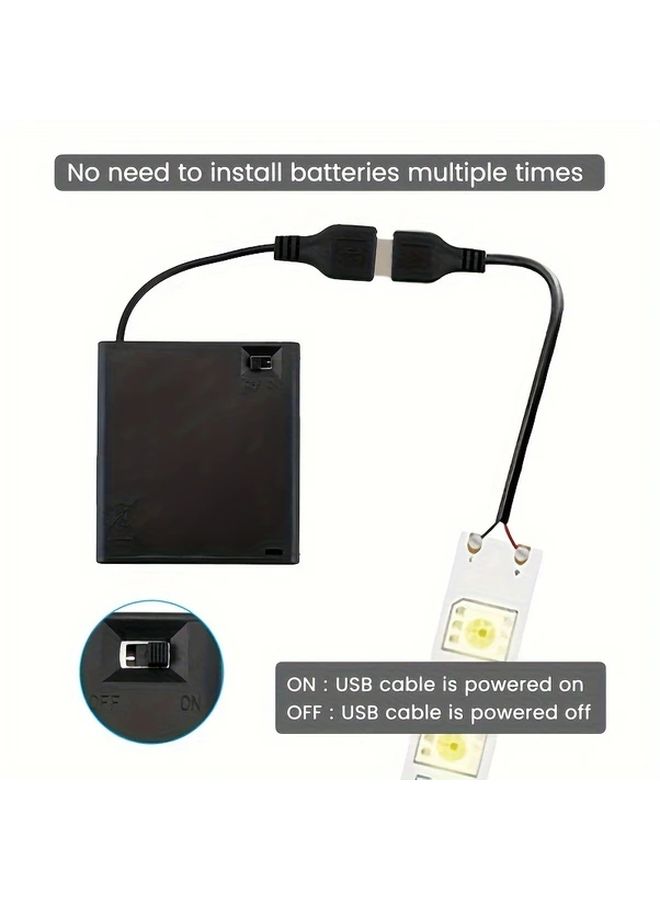 2Pcs 2 AA Battery Box Portable Power Supply Case For LED Strip Lights - Image 4