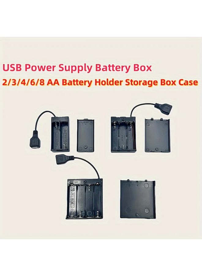 2Pcs 2 AA Battery Box Portable Power Supply Case For LED Strip Lights - Image 1