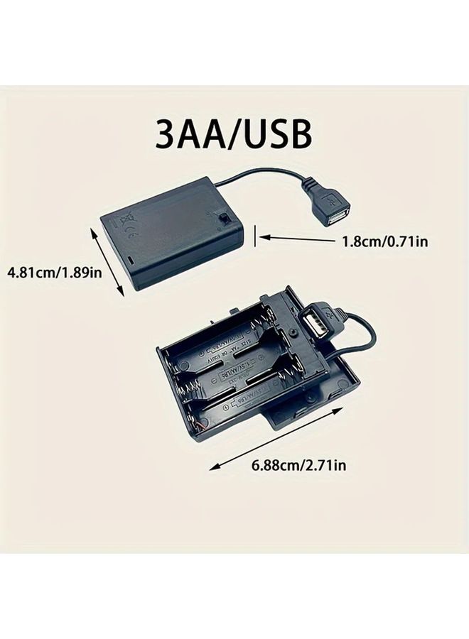 2Pcs 2 AA Battery Box Portable Power Supply Case For LED Strip Lights - Image 2
