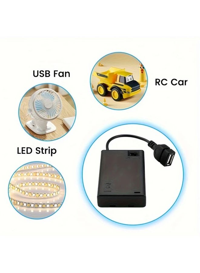 2Pcs 2 AA Battery Box Portable Power Supply Case For LED Strip Lights - Image 5