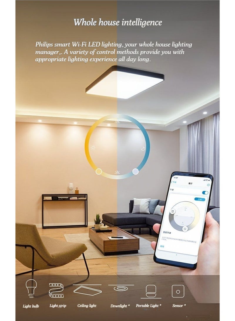 Philips LED مصباح ذكي E27 مصباح توفير الطاقة من نوع المسمار للاستخدام المنزلي ، مع ضوء مشرق للغاية ، والتحكم الصوتي الذكي ووظيفة الواي فاي ، قادرة على تغيير اللون. - Image 4