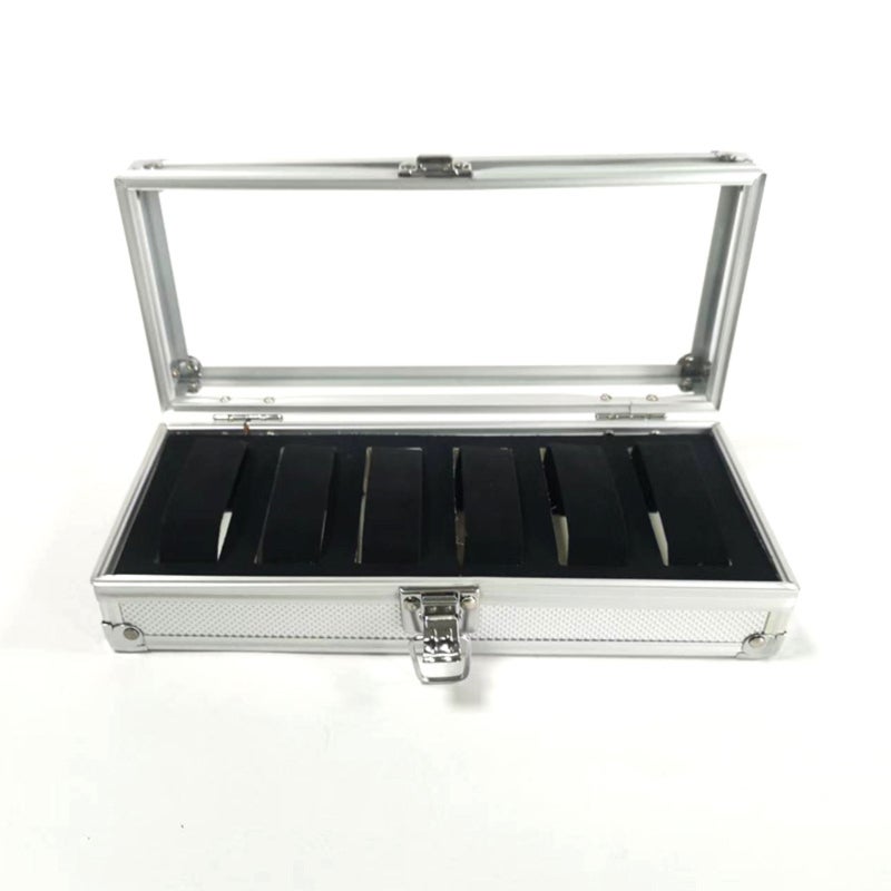 Transparent Watch Box 26x11x6.5cm Aluminum Alloy Lightweight - 12-Slot Scratc-Proof Interior Acrylic Window Watch Display Case for Jewelry Collection - Image 3