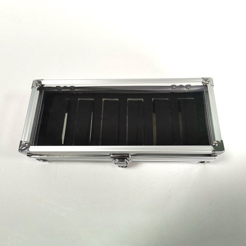 Transparent Watch Box 26x11x6.5cm Aluminum Alloy Lightweight - 12-Slot Scratc-Proof Interior Acrylic Window Watch Display Case for Jewelry Collection - Image 2