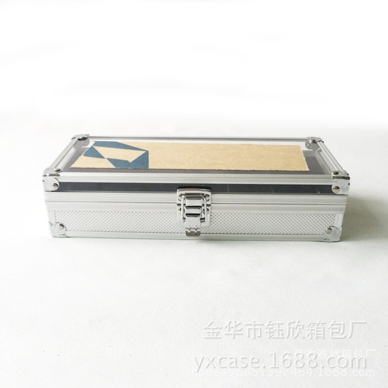 Transparent Watch Box 26x11x6.5cm Aluminum Alloy Lightweight - 12-Slot Scratc-Proof Interior Acrylic Window Watch Display Case for Jewelry Collection - Image 4
