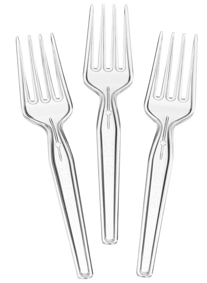 Settings [100 Count] Settings Plastic Clear Forks, Heavyweight Disposable Cutlery, Great For Home, Office, School, Party, Picnics, Restaurant, Take-out Fast Food, Outdoor Events, Or Every Day Use, 2 Bags - Image 2