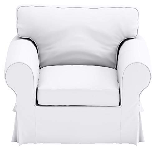 Custom Slipcover Replacement The Dense Cotton Ektorp Chair Cover Replacement is Custom Made Compatible for IKEA Ektorp Armchair Cover,One Seat Sofa Slipcover Replacement (White) - Image 5