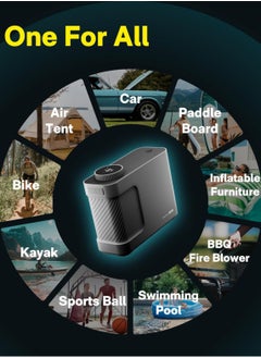 HOTO Heavy-Duty Dual-Core Smart Inflator – HOTO Station for Inflate & Deflate with 9 Intelligent Modes, Corded & Cordless Use, 7500mAh Power, Fast Performance – Gray – QWCQB002  - Image 2