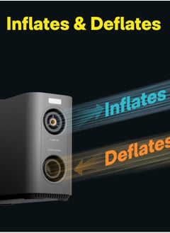 HOTO Heavy-Duty Dual-Core Smart Inflator – HOTO Station for Inflate & Deflate with 9 Intelligent Modes, Corded & Cordless Use, 7500mAh Power, Fast Performance – Gray – QWCQB002  - Image 3