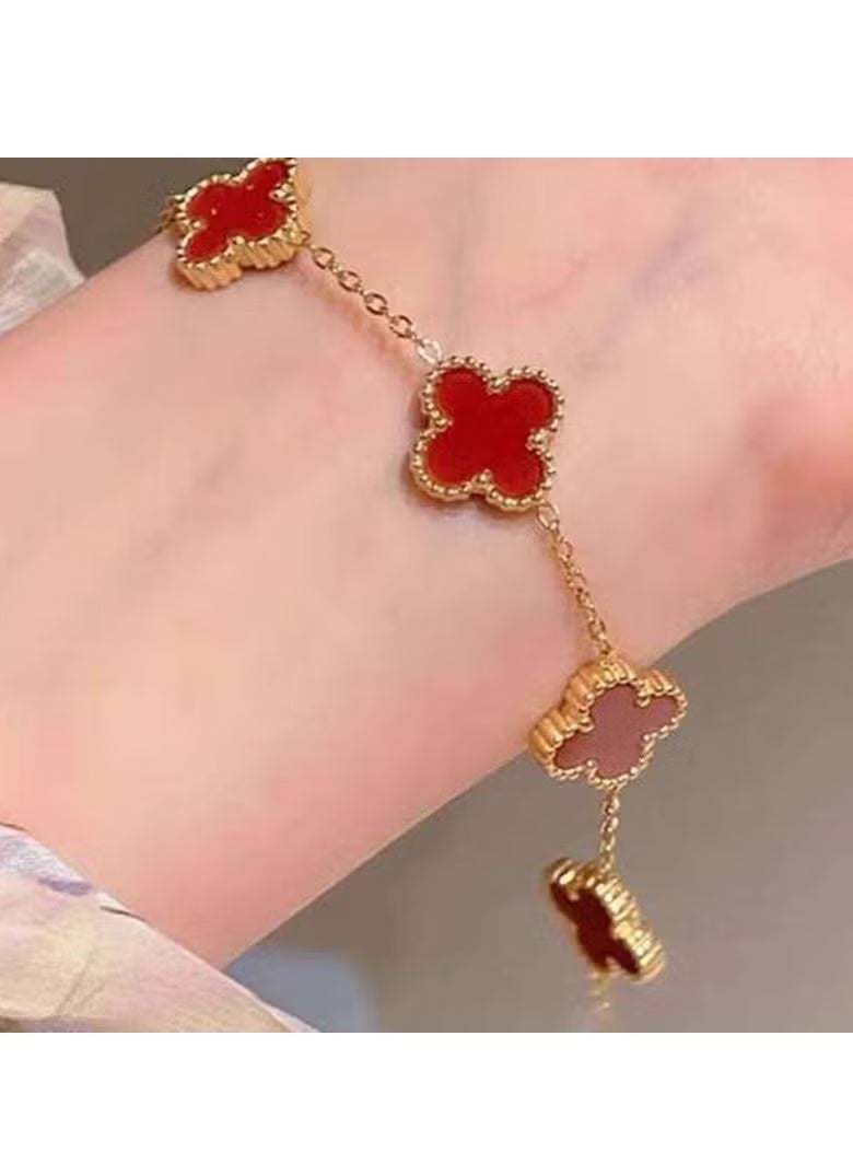 بيوينتي سوار من الميكا مطلي بالذهب ومرصع بزهرة الزركونيا، عالي الجودة، حلو للاستخدام اليومي، متعدد الاستخدامات