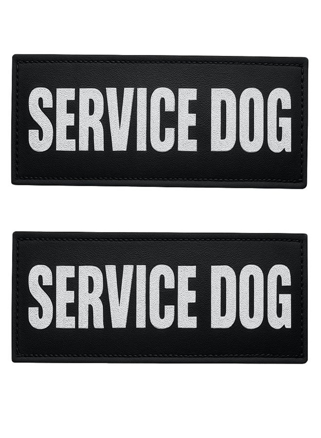 Albcorp Reflective Service Dog Patches with Hook Backing for Service Animal Vests /Harnesses Large (6 X 2) Inch - Image 1