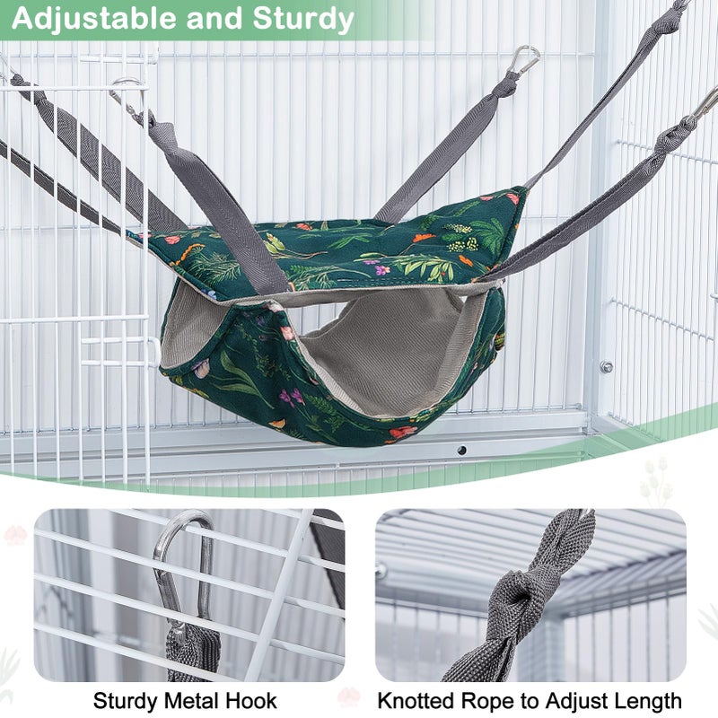 Glittme Ferret Hammock 4 Pack Ferret Cage Accessories Washable Rat Hammock Soft Guinea Pig Hammock for Ferrets, Rat, Sugar Glider, Squirrel - Image 4