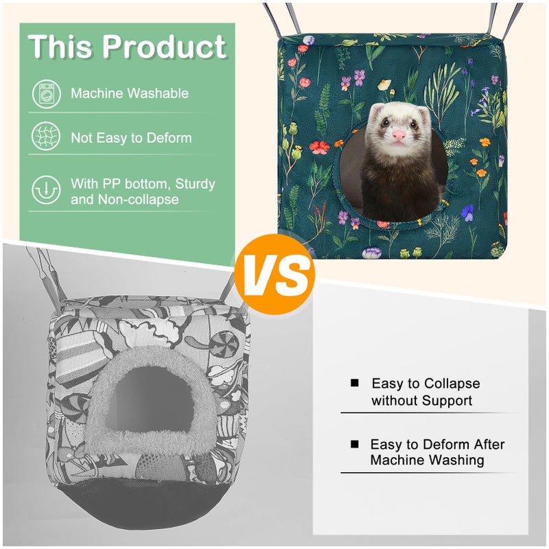 Glittme Ferret Hammock 4 Pack Ferret Cage Accessories Washable Rat Hammock Soft Guinea Pig Hammock for Ferrets, Rat, Sugar Glider, Squirrel - Image 3