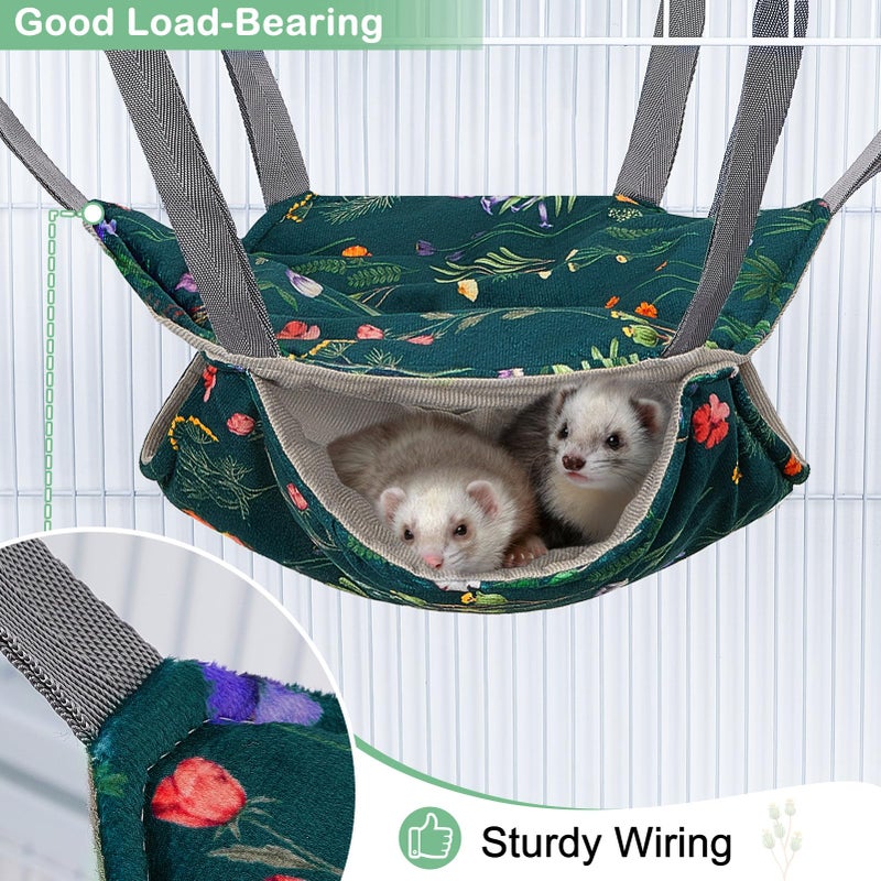 Glittme Ferret Hammock 4 Pack Ferret Cage Accessories Washable Rat Hammock Soft Guinea Pig Hammock for Ferrets, Rat, Sugar Glider, Squirrel - Image 5