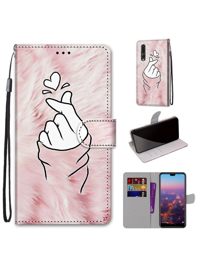 Zaboon Case For Huawei P20 Pro Coloured Drawing Cross Texture Horizontal Flip PU Leather Case with Holder & Card Slots & Wallet & Lanyard - Image 1