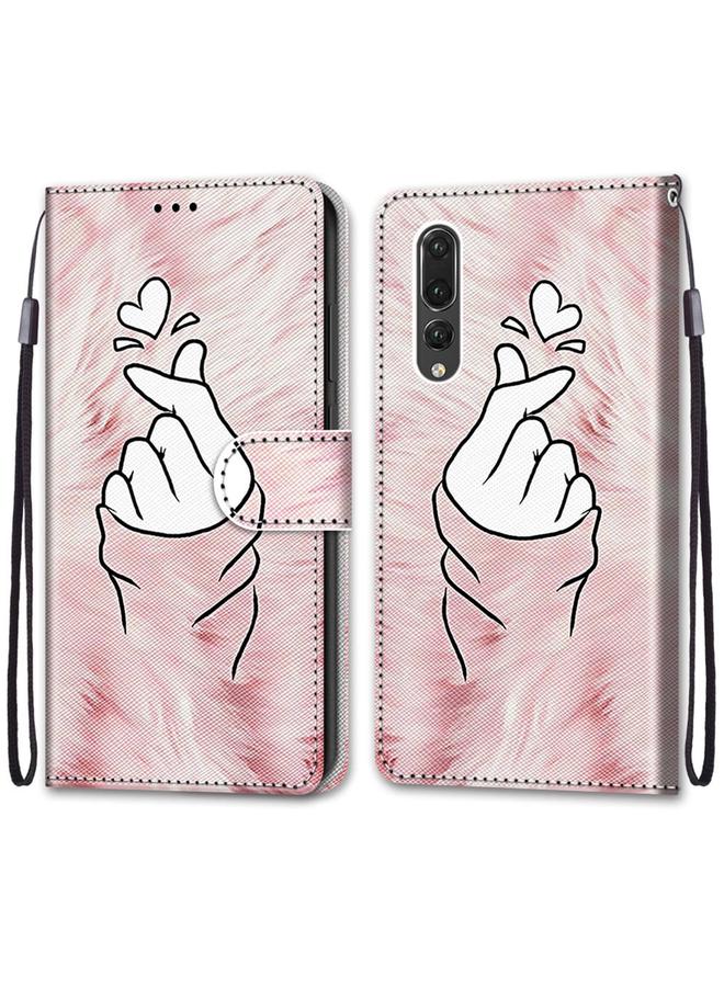 Zaboon Case For Huawei P20 Pro Coloured Drawing Cross Texture Horizontal Flip PU Leather Case with Holder & Card Slots & Wallet & Lanyard - Image 2