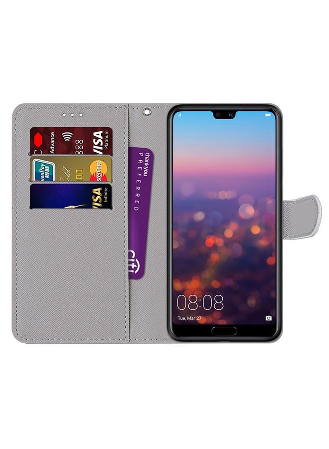 Zaboon Case For Huawei P20 Pro Coloured Drawing Cross Texture Horizontal Flip PU Leather Case with Holder & Card Slots & Wallet & Lanyard - Image 3