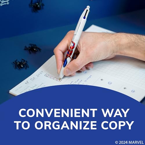 BIC 4-Color Retractable Ballpoint Pen with Marvel's Spider-Man Theme, Versatile Medium Point, 3-Count in Assorted Ink - Image 4