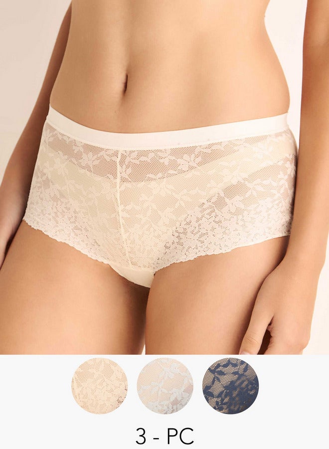 Splash FAV Set of 3 - Lace Textured Briefs - Image 1