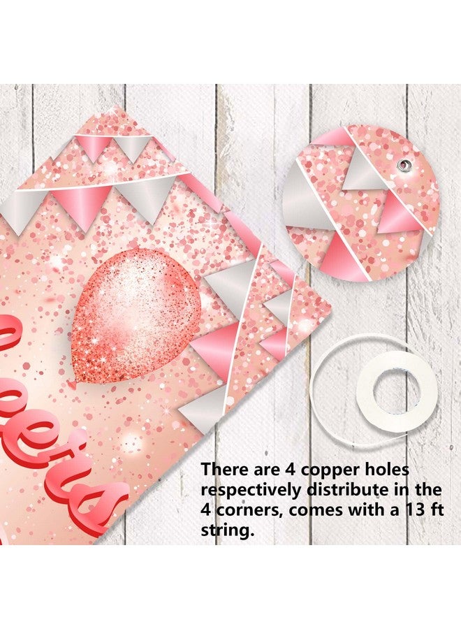 COOSOAR Happy 70Th Birthday Rose Gold Banner Backdrop Cheers To 70 Years Old Confetti Balloons Theme Decor For Women 70 Years Old Pink Birthday Party Decorations Bday Supplies Gift Background Favors Glitter - Image 3