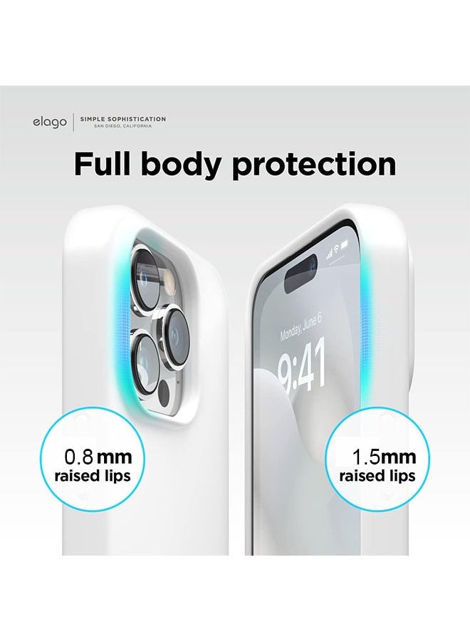 1 pcs iPhone 14 Plus Case, Liquid Silicone Case, Full Body Protective Cover, Shockproof, Slim Phone Case, Anti-Scratch Soft Microfiber Lining, 6.7 inch (White)  - Image 4