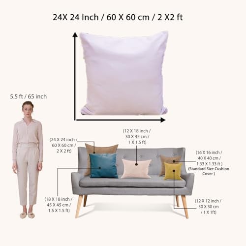 BRICK HOME Set of 5 Polycotton Printed Cushion Covers 24x24 Inches | Floral, Polka & Patchwork Design | Sage Green, Blush Pink & Cream | Soft Decorative Pillow Covers for Sofa, Couch & Living Room - Image 4