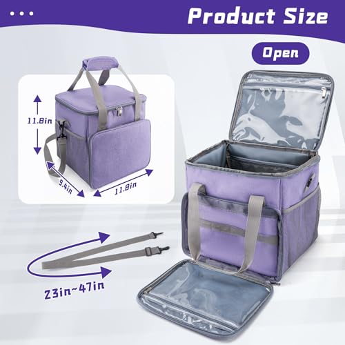SMYV Pet Grooming Bag for Dog Grooming Supplies, Dog Tote Travel Bag for Pets Grooming Tools Kit Accessories - Light Purple - Image 2