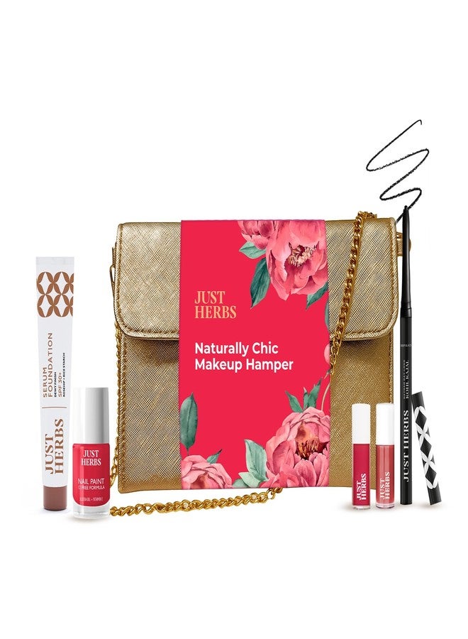 Just Herbs Naturally Chic Makeup Hamper | For Her | Makeup Gift Kit | Rakhi Gift - Kit of 5 + Chic Sling Bag - Image 1
