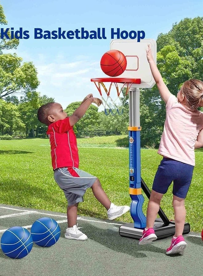 Bukela Toddler Basketball Hoop Height Adjustable, Kids Basketball Hoop for Indoor Outdoor Play, Pool Toys with 4 Balls and Pump, Swimming Pool Basketball Hoop for Kids Age 3-8 Birthday Gifts - Image 2