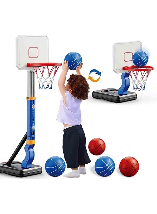 Bukela Toddler Basketball Hoop Height Adjustable, Kids Basketball Hoop for Indoor Outdoor Play, Pool Toys with 4 Balls and Pump, Swimming Pool Basketball Hoop for Kids Age 3-8 Birthday Gifts - Image 1