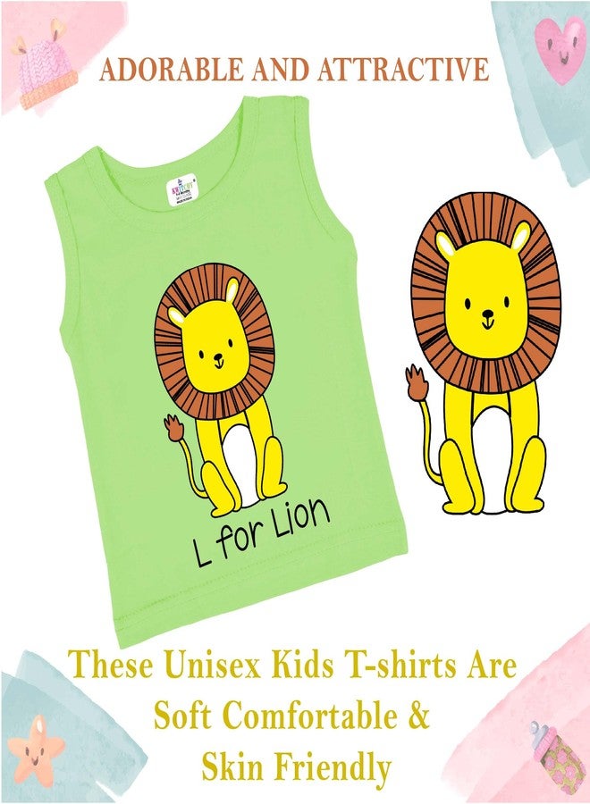 Kwitchy Unisex-Child Cotton Printed & T-Shirts Regular Fit Tees | Casual Tops | Sleeveless Vest | Summer Tshirt (Tshirts Only) (Pack of 3) (Multicolor-4, 2-3 Years) - Image 4