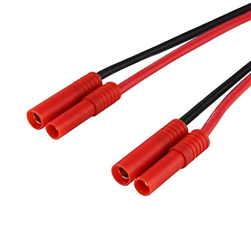 OliYin 2pcs HXT 4mm Charge Cable to 4.0mm Banana Connector Plug with 14awg 30cm 11.8inch Silicone Wire(Pack of 2) - Image 4