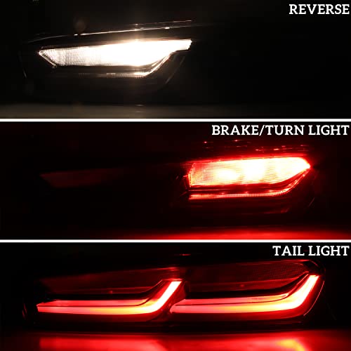 KEWISAUTO Tail Lights Assembly for Camaro 16-18, LED Smoked Black Taillights Rear Brake Lights Turn Lights for Chevrolet Camaro 2016 2017 2018 Accessories (2PCS, Passenger & Driver Side) - Image 2