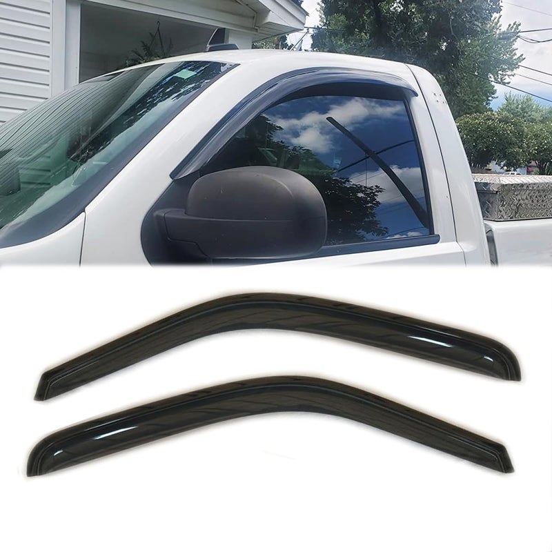Kucaruce 2pcs Shatterproof Window Wind Deflectors for 2007-2013 Silverado/Sierra Standard Cab - Image 3