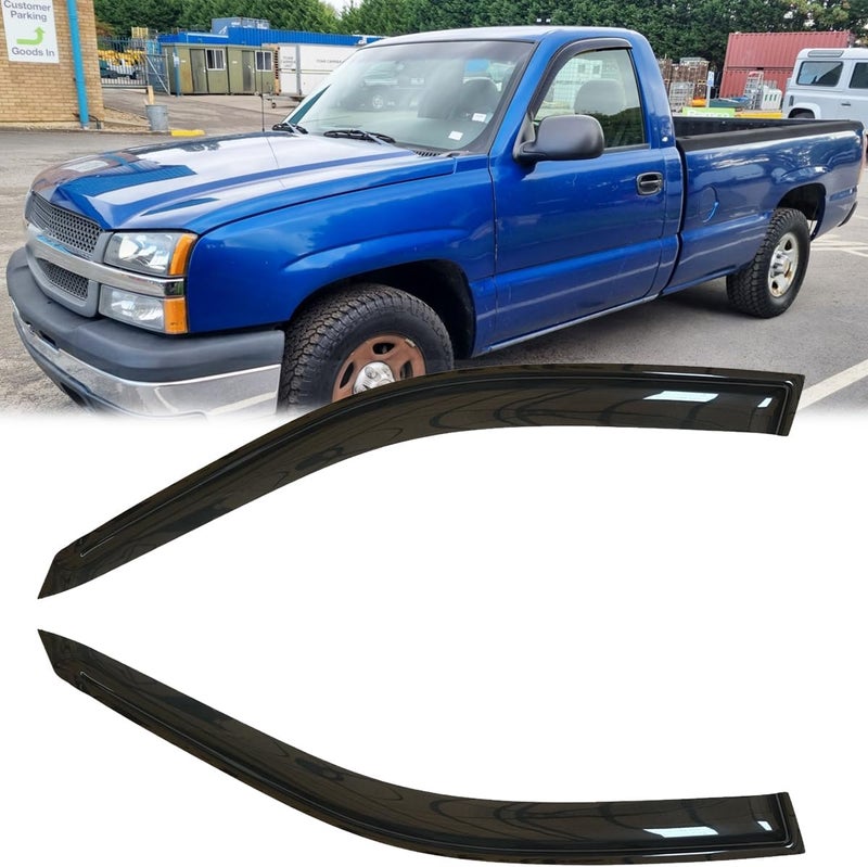 Kucaruce 2pcs Shatterproof Window Wind Deflectors for 2007-2013 Silverado/Sierra Standard Cab - Image 1