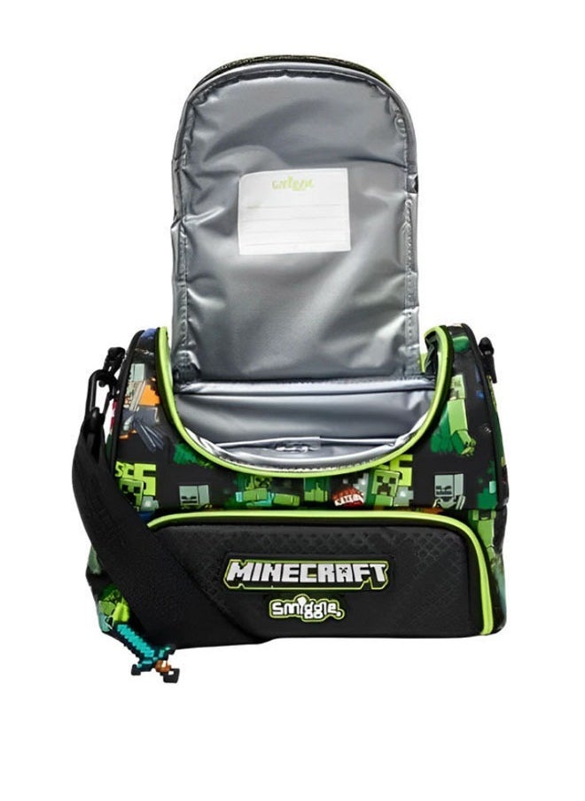 General Minecraft polyester thermal bag, children's shoulder bag handbag thermal crossbody bag, boy and girl large capacity bento bag  - Image 2
