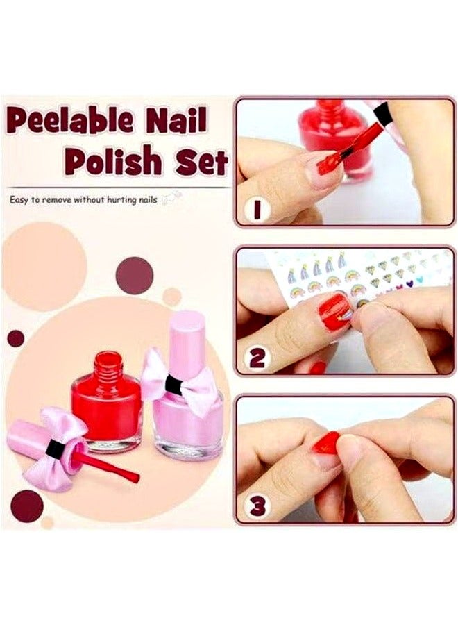 بلومنغ تايم الأطفال مستحضرات التجميل ماكياج محاكاة لعبة الأميرة حقيبة مستحضرات تجميل مجموعة أحمر الشفاه ظلال العيون فتاة ماكياج لعبة صغيرة يسهل حملها - Image 5