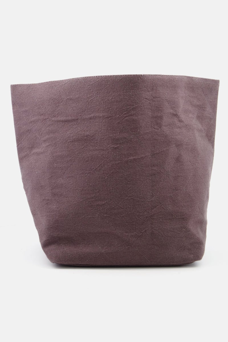 Muy Mucho Textured Cotton Storage Bucket, Dark Grey - Image 1