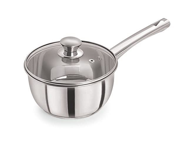 Pristine Try Ply Induction Base Stainless Steel Sauce Pan With Glass Lid | Induction And Gas Stove Compatible (2.2 Liter, Silver) - Image 4