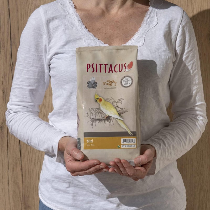 سيتاكوس Psittacus Mini 450 جرام | طعام كامل للطيور من نوع نيمف (Nymphs)، كورتورا (Cotorras)، وكوكاتوو (Cockatoos) | طعام طيور عالي الجودة | 100% خالي من المواد المعدلة وراثيًا (Non-GMO) - Image 5