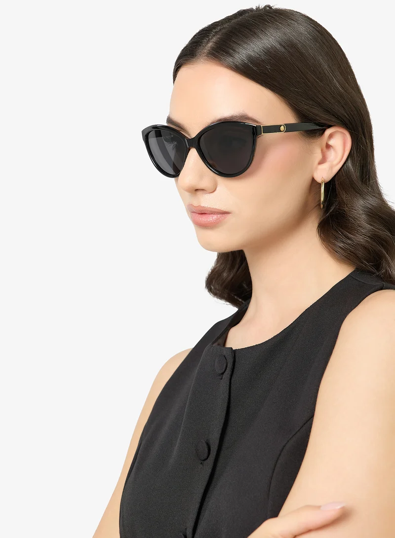 ELLA Black Classic Oval Sunglasses for Women | Best Price UAE